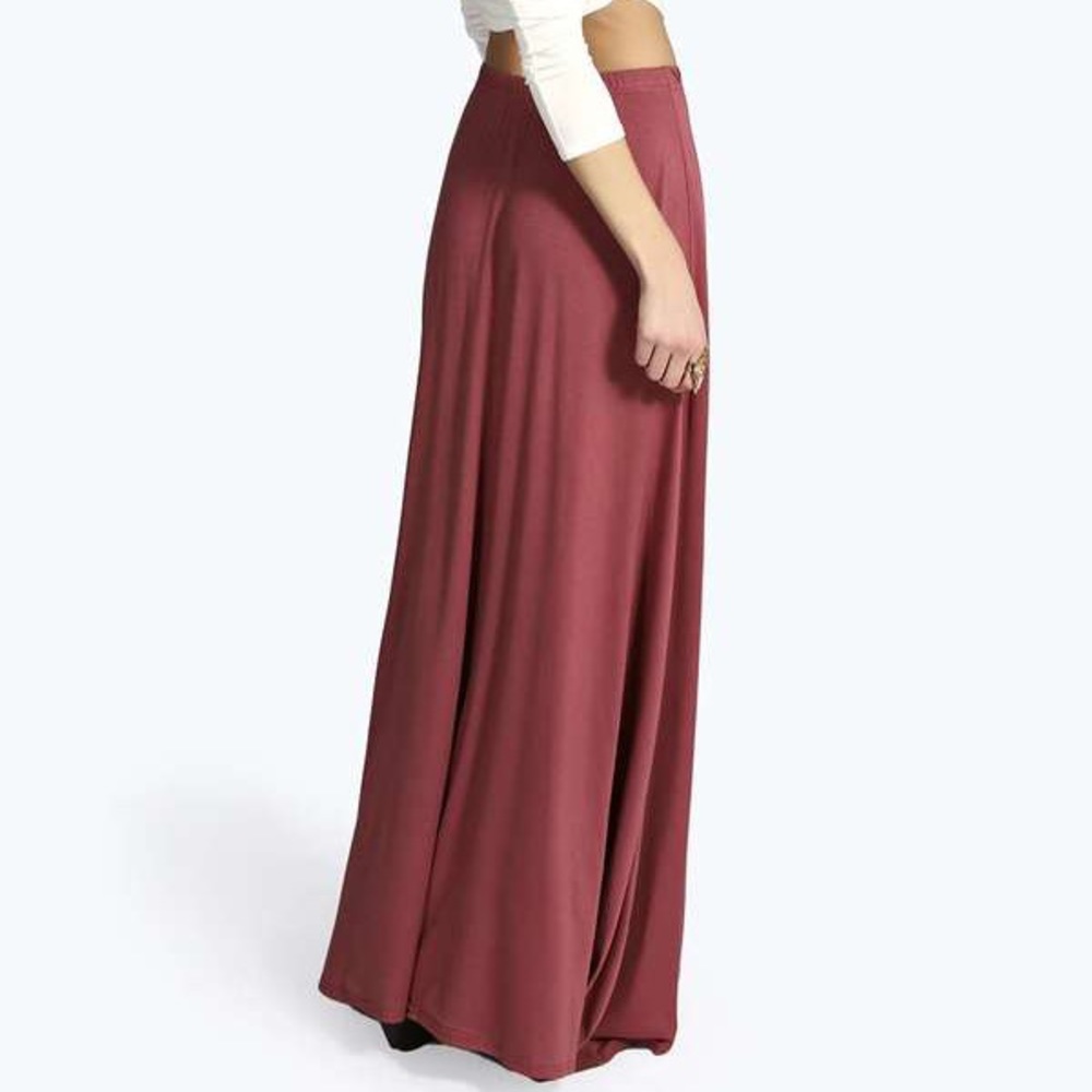 Boohoo Pink buttoned maxi skirt